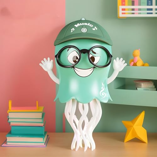 Qidures ダンシングイカのおもちゃ - 光と音楽付きセンサリーゲーム,スマート障害物回避 踊る音楽イカ玩具 - スプレーデザイン 子供誕生日パーティー家庭保育園学校旅行ビーチ用